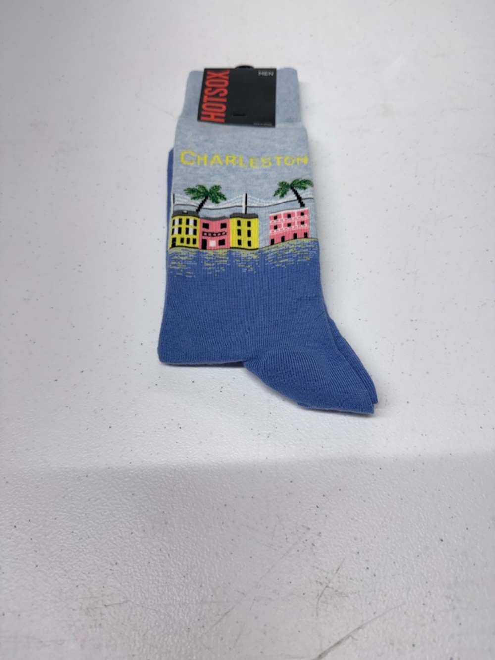 Hot Sox Charleston Waterfront Crew‎ Socks - Light Blue, Royal Blue, Yellow, Pink